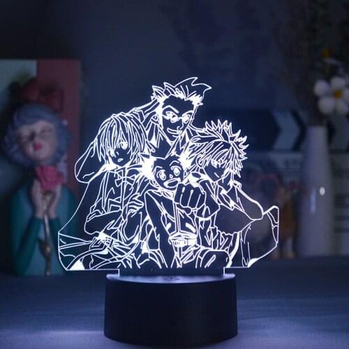 Hunter X Hunter 3D LED Illusion Night Light Anime Lamp for Bedroom Decor Light Kids Of Holidays Birthday Gift Sensor Lights Art