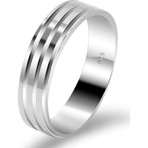 925 Sterling Silver Couple Rings Silver Color Simple Design Classic Wedding Band Ring for Men Women Lovers Fine Jewelry