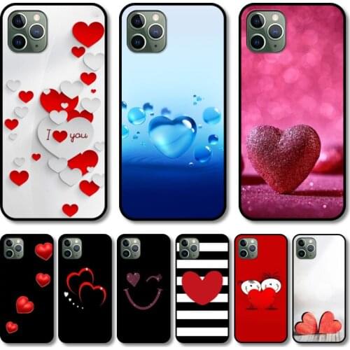 Creative love Phone Case cover For iphone 12 pro max 11 8 7 6 s XR PLUS X XS SE 2020 mini black cell shell