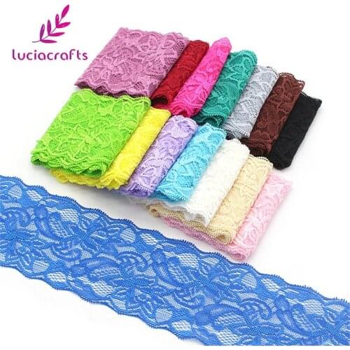 SALE Lucia crafts 2y/5y 8cm Flower Embroidery Lace Trim Fabric Ribbons Tape DIY Clothing Underwear Accessories R0201