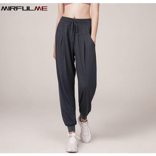 Women Yoga Pants Drawstring Sport Leggings Harem Pant Woman Running Trouser Female Loose Thin Gym Fitness Bloomers Jogger Pants