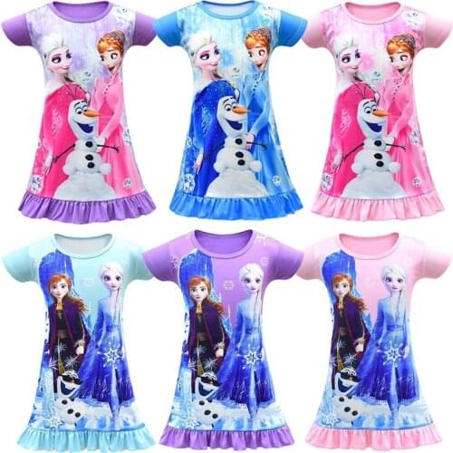 Summer Kids Clothes New Frozen2 Anna Elsa Princess Dress for Girls 3D Printed Costume Children Dresses Girl Vestidos Girl Dress