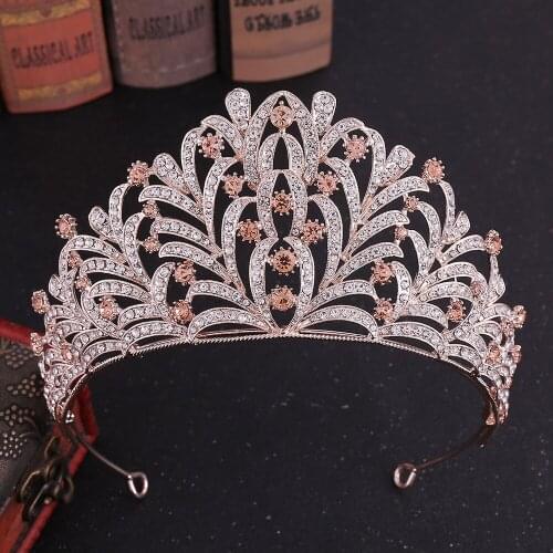 Leaves Crystal Bride Tiara Crowns Fashion Queen Princess Party Bridal Crown Headpieces Wedding Hair Jewelry Accessories