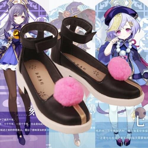 Game Anime Genshin Impact Cute QiQi Cosplay Shoes Dress Up Halloween Women Shoes Boots Cosplay Costume Accessories