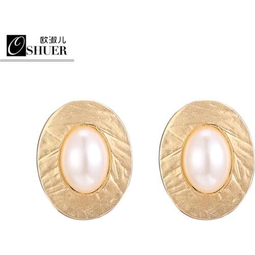 OSHUER New 2018 Designs Fashion Artificial White Simulated-pearl Earrings for women