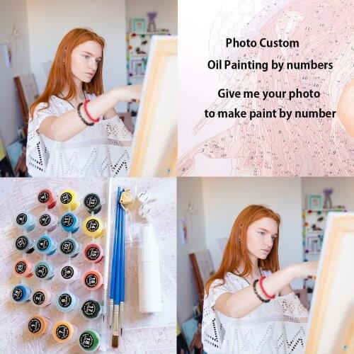 AZQSD Kits Coloring By Numbers Photo Customized DIY Drawing Canvas Pictures Portrait Wedding Gift Paint Painting By Numbers