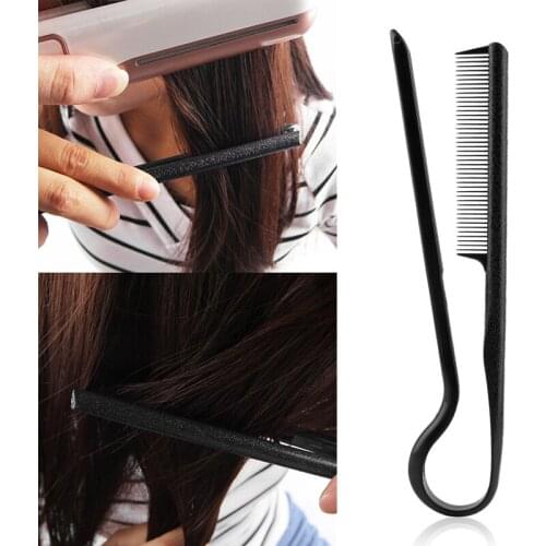 New HOT DIY Styling Straightening V Comb Clip-Type Hairdressing Hair Straightener with black color Fashion Hair Straightener