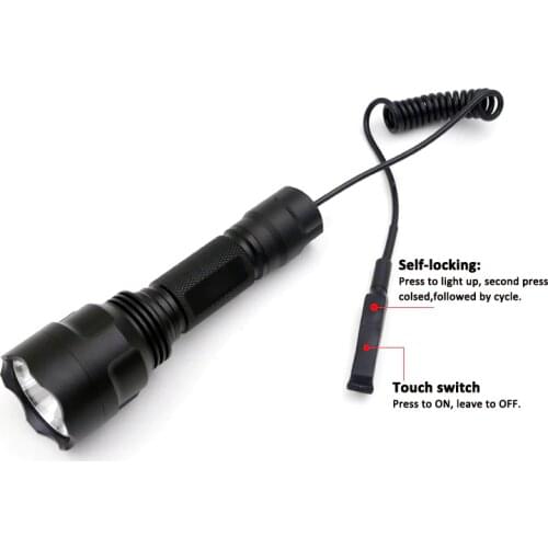 Hunting flashlight cree XM-L2 U3 led lanterna torch 1 mode C8 flashlight torch with Dual mode Remote Pressure Switch lanterna