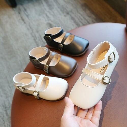 New Girl Baby Baby Leather Casual Shoes Square Head Children Fashion Princess Leather Shoes 1 2 3 4 5 6 years