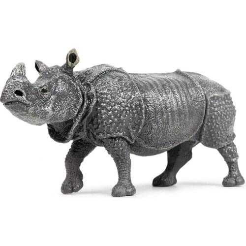 PVC Model Wild Animal Simulation Rhino Finished Goods Collection Cognition Toy for Children
