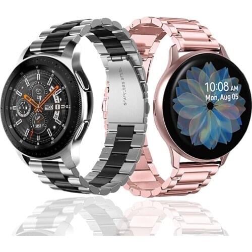 22mm/20mm Watch Strap For Samsung Galaxy watch active 2/42 46mm Strap For Huami Amazfit GTS GTR 47mm 2 mini Stainless Steel Band