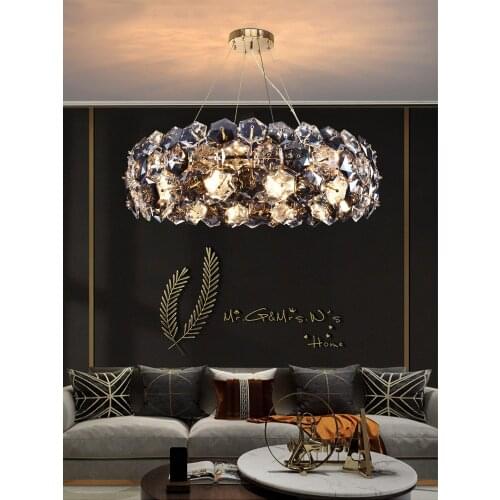 Luxury Crystal LED Chandelier Lighting Living Room Kitchen Restaurant Bar Hanging Lamp Postmodern Creative Hotel Vill Luminaires