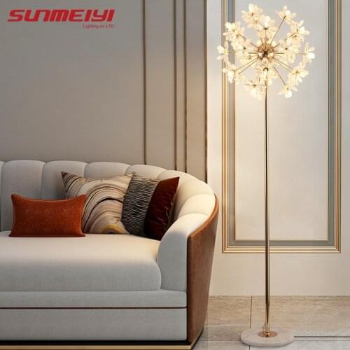 Nordic Led Floor Lamps Gold Reading Light Crystal Standing Indoor Lighting For Living room Study Bedroom decor lámparas de mesa