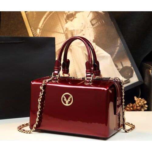 Luxury Fashion Cowhide Leather Women Handbag simple ladies small shoulder messenger hard Box Bag wild handle portable party bags