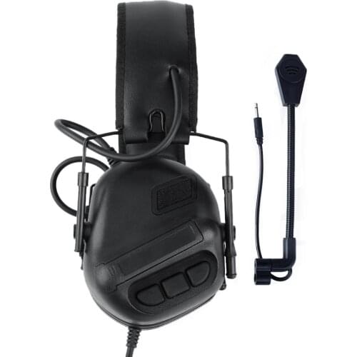Tactical Headphone Hearing Protective Headset Sound Pickup Noise Reduction for Walkie Talkie Shooting Hunting Airsoft Paintball