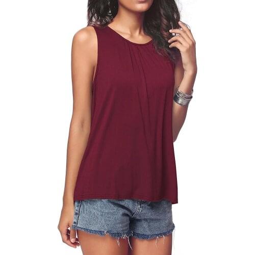 Tank Tops Women Print Tops Tee Shirt Female Plus Size Solid Color Women Summer Sleeveless Round Neck Vest Loose Tank Top 2021