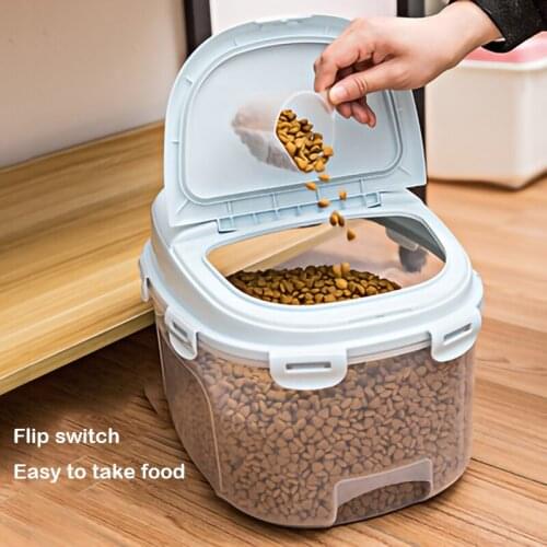 Pet Food Storage Bucket Dog Food Cat Food Feed And Bowls Storage Sealed Moisture-proof Fresh-keeping Storage Bucket Bows For Dog