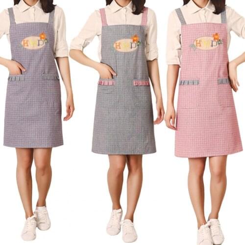 Pinafore Waterproof Stain Resistant Cartoon Cute Braces Apron for Cooking