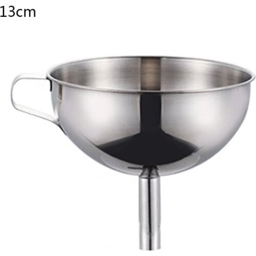 Stainless Steel Funnel Kitchen Oil Liquid Canning Hopper Filter Wide Mouth Cooking Tools 9/11/13/15cm