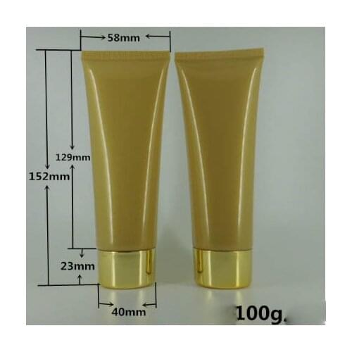 100ml gold soft tube with gold lid for mildy wash butter handcream facial cleaner scrub cream cosmetic packing