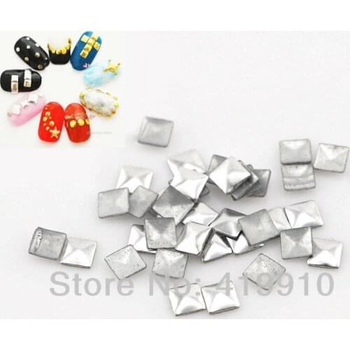 Free Shipping 10000PCs Aluminum Tone Square Metal Nail Art Fashion Home Decoration Metallic Nail Studs Drop 3x3mm M00226