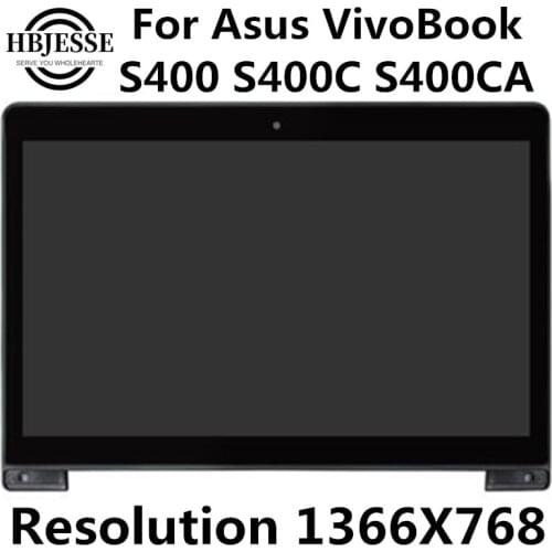 14 inch Touch LCD Assembly Screen Digitizer HD 1366X768 For Asus VivoBook S400 S400C S400CA with Frame
