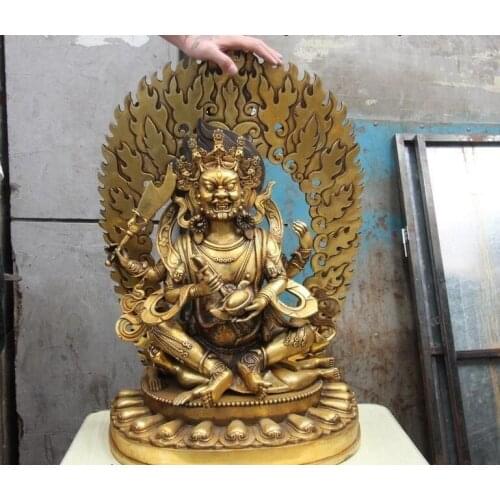27 Tibet Buddhism Bronze Copper Mahakala Vajrapani Wrathful Deity Buddha Statue