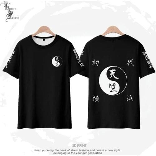 Anime Tokyo Revengers Yokohama 3D Printing T-shirt Summer Fashion Round Neck Short Sleeve Popular Japanese Streetwear Plus Size