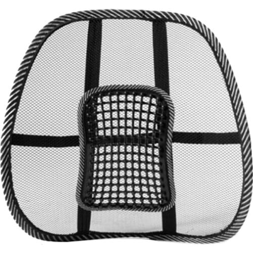 Black Mesh Lumbar Back Brace Support Office Home Car Seat Chair Cushion