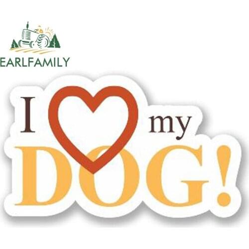 EARLFAMILY 13cm x 6.5cm I Love My Dog Sticker Bumper Trunk Car Styling Accessories Reflective Waterproof Car Sticker Vinyl Decal