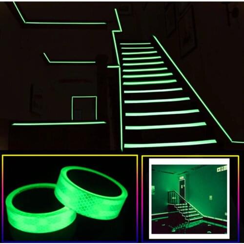 Glow In The Dark Luminous Fluorescent Night Self-adhesive Sticker Tape Safety Security Home Decoration Warning Tape Kids Room 12