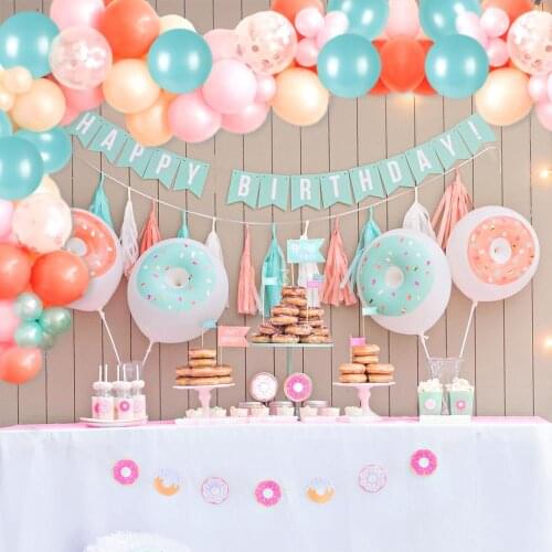 126pcs Macaron Orange balloon Garland Chain Happy Birthday Party Decoration Kids Adults Wedding Decor Latex Baloon Baby Shower