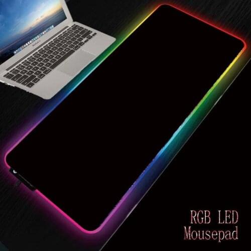 MRGBEST Black Background RGB Gaming Mouse Pad Gamer Led Computer Pad Large XXL Play Mat with Light Backlight Big LED for Player