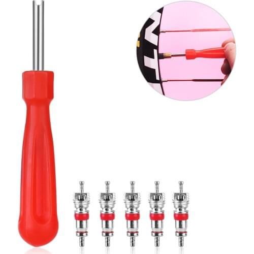 Car Tire Valve Stem Core Part Tyre Valve Core Remover Tool Key +Valve Cores For Bike Motorbike Truck Motorcycle Replacement