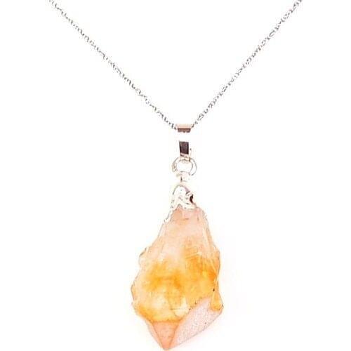 Stone Boxes Raw Citrine Stone Necklace, Women 'S Accessories, Jewelry, Necklace