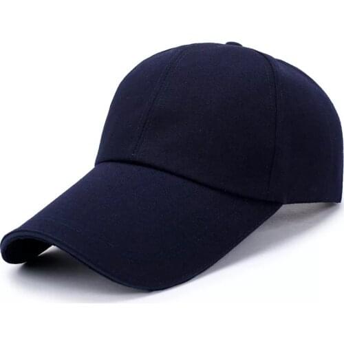 Summer Men and Women Fashion Solid Color Cotton Baseball Cap Outdoor Sport Casual Long Brim Shade Sun Hat Golf Cap Snapback Hat