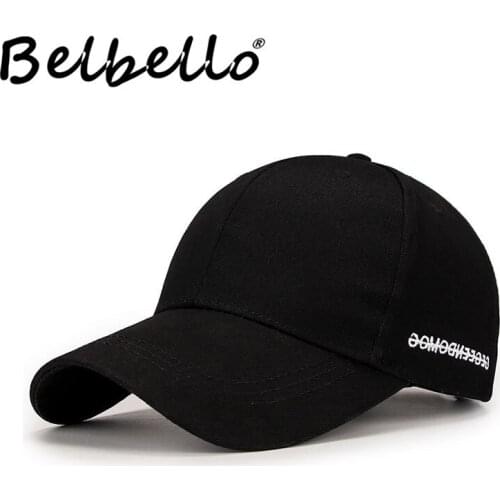 Belbello Black trendy Duck-tongue cap Korean Edition autumn mens and womens baseball caps recreational simple sunshade cap