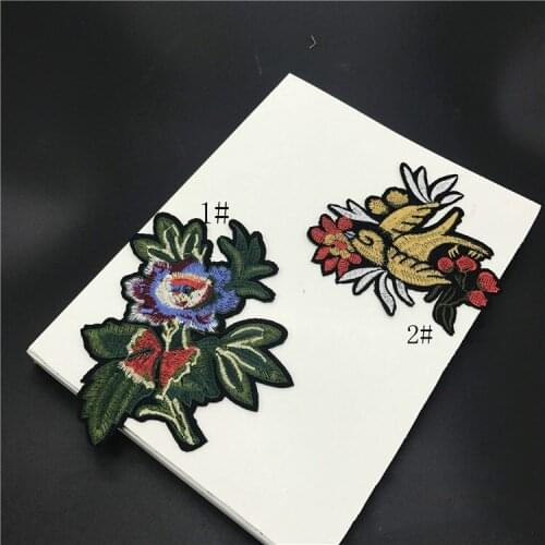 20pcs Flower Birds Patch For Kids Clothes Diy Accessory A-level Washable Heat Transfer Iron Stickers Appliques Parche Bordado