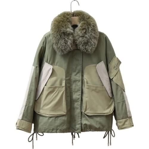 Novel Winter Women Real Fox Fur Down Jacket Detachable Liner Winter Thick White Duck Down Parka Coat For Women