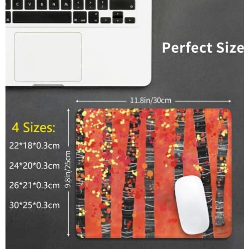 Birches-Autumn Woodland Abstract Landscape Mouse Pad DIY Print Cushion Aspens Autumn Birches Fall Landscape