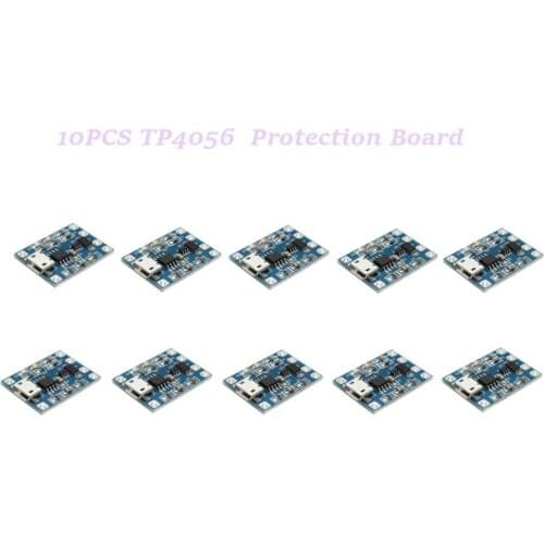10PCS TP4056 Micro USB 5V 1A Lithium Battery Charging Protection Board RC Lipo Charger Module Replacement DIY Parts