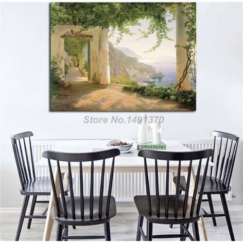 Amalfi Cappuccini By Carl Frederic Aagaard Poster Landscape Paintings On Canvas Modern Art Decorative Wall Pictures Home Decor