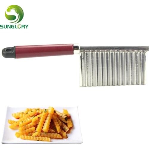 Stainless Steel Potato Cutter Vegetable Fruit Cutter Potato Slicer Potato Wavy Edged Cutter Knife Cooking Tools Kitchen Gadget