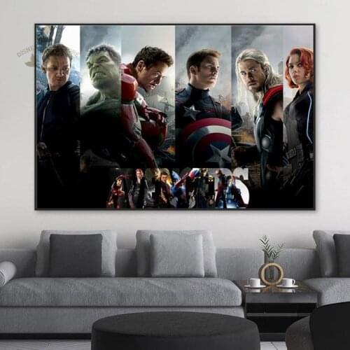 Marvel Super Hero Canvas Painting Poster Avengers Hulk Hawkeye Home Marvel Print Stylish Retro Room Living Home Decoration
