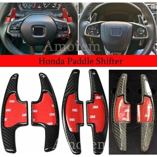 T-Carbon Steering Wheel Paddle Shifter Extension For Honda Civic Accord Odyssey CR-Z CR-V UR-V FIT Vezel /Acura MDX CDX ILS