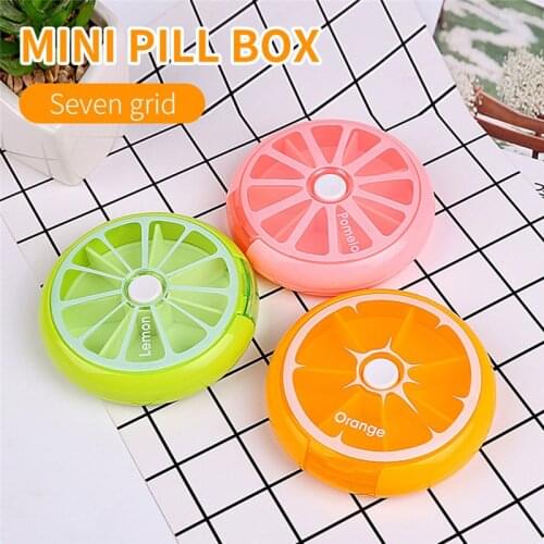 Weekly Rotating Pill Box Case 7 Days Pill Medicine Box Splitter Tablet Storage Organizer Pill Container Tablet Holder for Travel