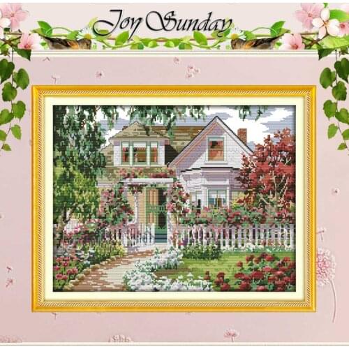 Free Ship Garden Villa Counted Cross Stitch 11 14CT Cross Stitch landscape Cross Stitch Kit for Embroidery Home Decor Needlework
