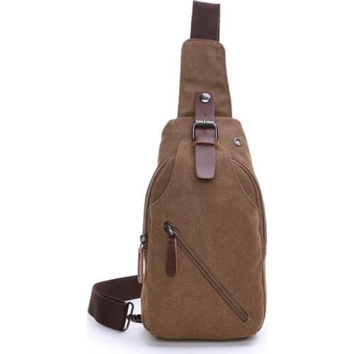 Weysfor Vogue Canvas Chest Bags For Men Crossbody Shoulder Bag Anti-Theft Travel Backpack Multifunction Small Bag