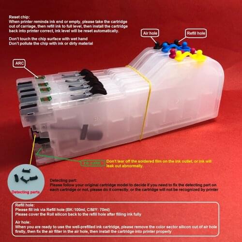 YOTAT Long Refillable ink cartridge LC227 LC225 for Brother DCP-J4120DW MFC-J4420DW MFC-J4620DW printer