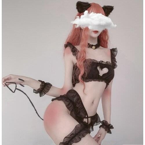 Girl Uniform Temptation Suit Wedding Costume Cosplay Dress Sexy Erotic Lingerie Siamese Open Style Pure Bunny Girl Lovely Cat